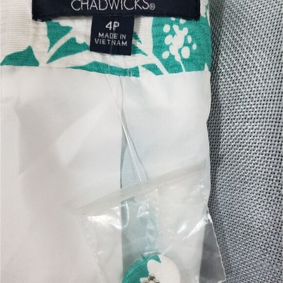 NWOT Gorgeous Chadwicks Seafoam Green Coat with Flower Pattern. Size 4 - Picture 5 of 7